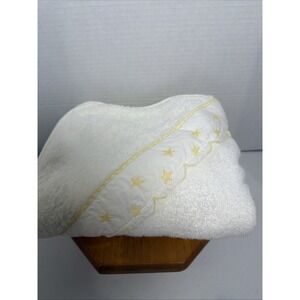 Sweet William Baby Hooded Towel White Yellow Stars Cotton Portugal